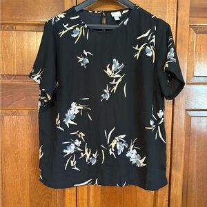 Black Floral Women's Top